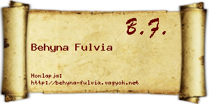 Behyna Fulvia névjegykártya